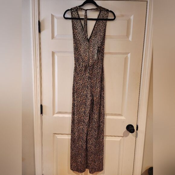 XGen vintage stretchy cheetah print halter pants jumpsuit S - Picture 5 of 5